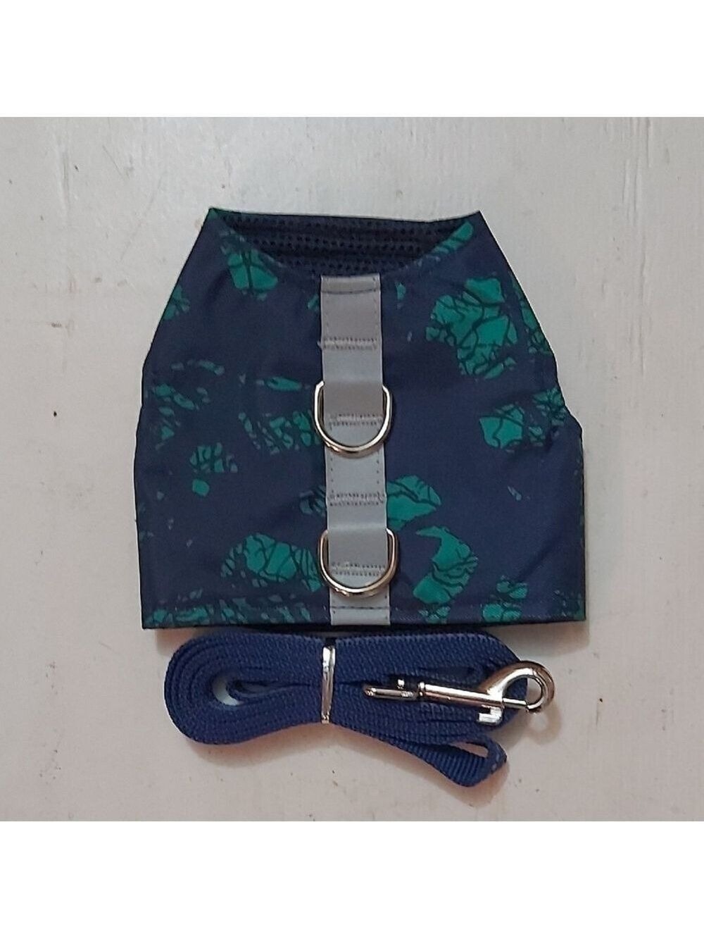 Blue and Green Dog/Cat Harness with Leash Size Small